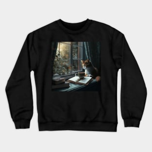 Life is better with cats, books and coffee Crewneck Sweatshirt